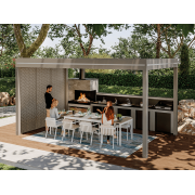 Pergola Toit Plat Panneaux Sandwich 16mm Autoportée 6x4m