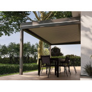 Pergola Aluminium Toit Plat Bac Acier OBX Adossée Sur Mesure