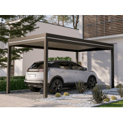 Carport Aluminium Toit Plat Bac Acier OBX Autoporté Sur Mesure