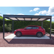 Carport Aluminium Toit Plat Panneaux Sandwich 16mm Autoporté 6x4m