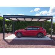 Carport Aluminium Toit Plat Panneaux Sandwich 32mm Autoporté 6x5m