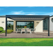 Pergola Aluminium Toit Plat Bac Acier OBX Adossée 5.8x4m