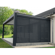 Claustra Fixe Pergola 4.5m Tôle Perforée Motifs Bulles Aluminium