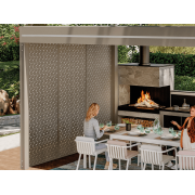 Claustra Fixe Latéral Pergola Tôle Perforée Motifs Bulles Aluminium