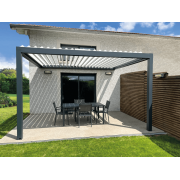 Pergola Bioclimatique S3 4.1x3.4m Lames Perpendiculaires Ouvertes