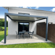 Pergola Bioclimatique S3 4.1x3.4m Lames Perpendiculaires Fermées