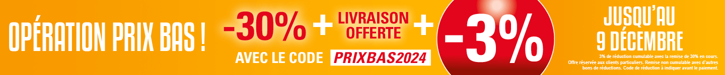 Promotion -3% Supplémentaire avec le code PRIXBAS2024