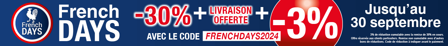 Promotion -3% Supplémentaire avec le code FRENCHDAYS2024