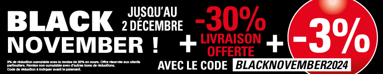 Promotion -3% Supplémentaire avec le code BLACKNOVEMBER2024