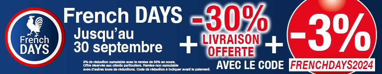 Promotion -3% Supplémentaire avec le code FRENCHDAYS2024