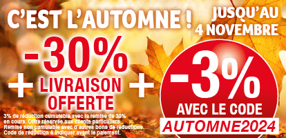 Promotion -3% Supplémentaire avec le code AUTOMNES2024