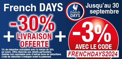 Promotion -3% Supplémentaire avec le code FRENCHDAYS2024