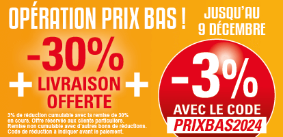 Promotion -3% Supplémentaire avec le code PRIXBAS2024