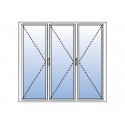 Porte Fenêtre PVC 3 Vantaux VEKA (seul à gauche) Blanc, Gris, Beige ou Chêne Doré Ouvrants à la Française Sur Mesure