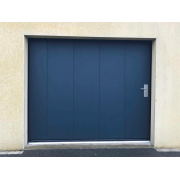Porte de Garage Coulissante Manuelle Bleu 5003 Finition Lisse Sur Mesure