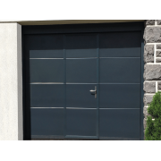 Porte de garage sectionnelle avec portillon manuelle panneaux lisse Ral 7016