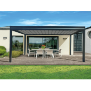 Pergola Aluminium Toit Plat Bac Acier OBX Autoportée 5.8m