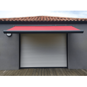 Store Banne Solaire 3.5m Gris Anthracite Toile Rouge