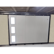 Refoulement Droit - Porte de Garage Coulissante Avec Hublots Sur Mesure