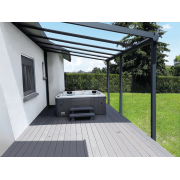 Structure Seule Pergola Pente Aluminium Adossée (pour toiture polycarbonate, panneau sandwich, solaire photovoltaique, verre)