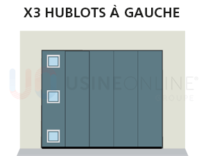 X3 Hublots Verticaux Répartis à Gauche (Vue Intérieure)