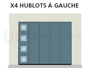 X4 Hublots Verticaux Répartis à Gauche (Vue Intérieure)