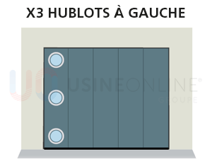 X3 Hublots Ronds Verticaux Répartis à Gauche (Vue Intérieure)