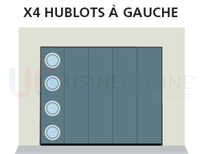 X4 Hublots Ronds Verticaux Répartis à Gauche (Vue Intérieure)