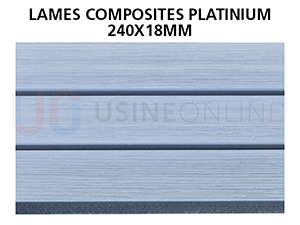 Lames Composites Veinées Bois Coloris Platinium 240x18mm 