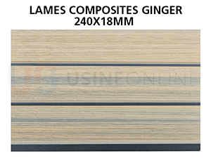 Lames Composites Veinées Bois Coloris Ginger 240x18mm 