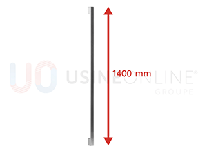 Barre de Tirage Extérieure Rectangle Inox Hauteur 1400 mm + Poignée Intérieure Inox 