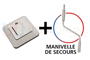 Moteur Français Telco Radio (Télécommande IMR01 Murale + Manivelle de Secours - Longueur 1.2 m)