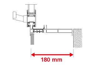 Dormant 175 mm pour Doublage de 180 mm + Aile de Recouvrement Intérieur de 12 mm Coulissant 2 Rails