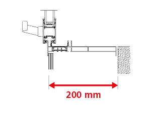 Dormant 195 mm pour Doublage de 200 mm + Aile de Recouvrement Intérieur de 12 mm Coulissant 2 Rails