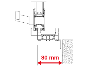 Dormant 70 mm + Tapées Rapportées de 7 mm pour Doublage de 80 mm Coulissant 2 Rails