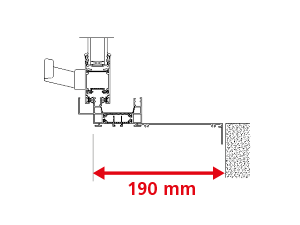 Dormant 70 mm + Tapées Rapportées de 117 mm pour Doublage de 190 mm Coulissant 2 Rails