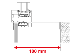 Dormant 175 mm pour Doublage de 180 mm + Aile de Recouvrement Intérieur de 9 mm