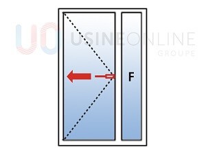 Porte de Service en PVC 1-3 vitrée Tirant Droite