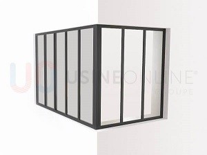 Verrière Aluminium d'Intérieur 7 Vitrages Sur Mesure Noir, Gris, Blanc